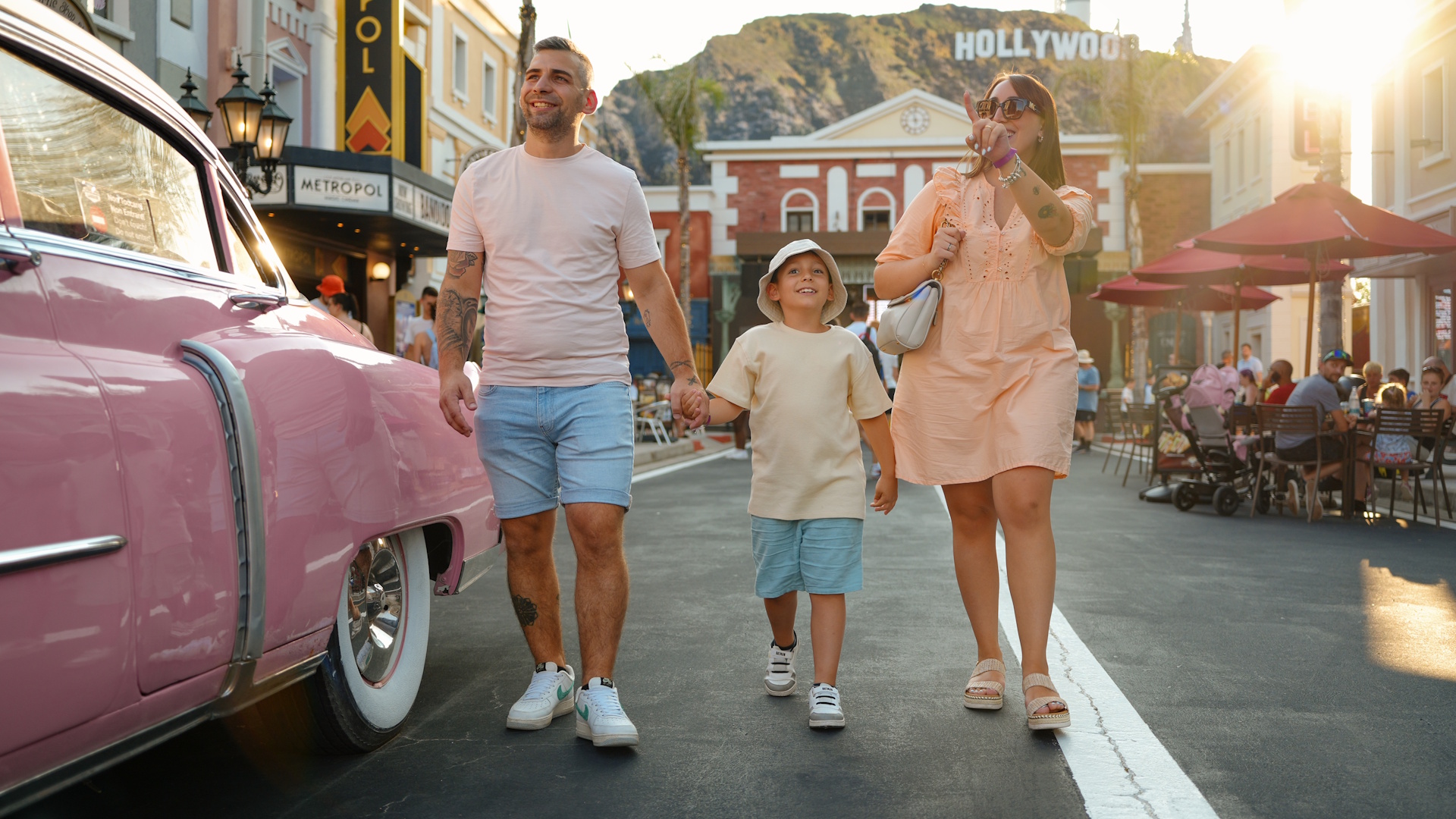 Movieland - Family Enjoying the Park