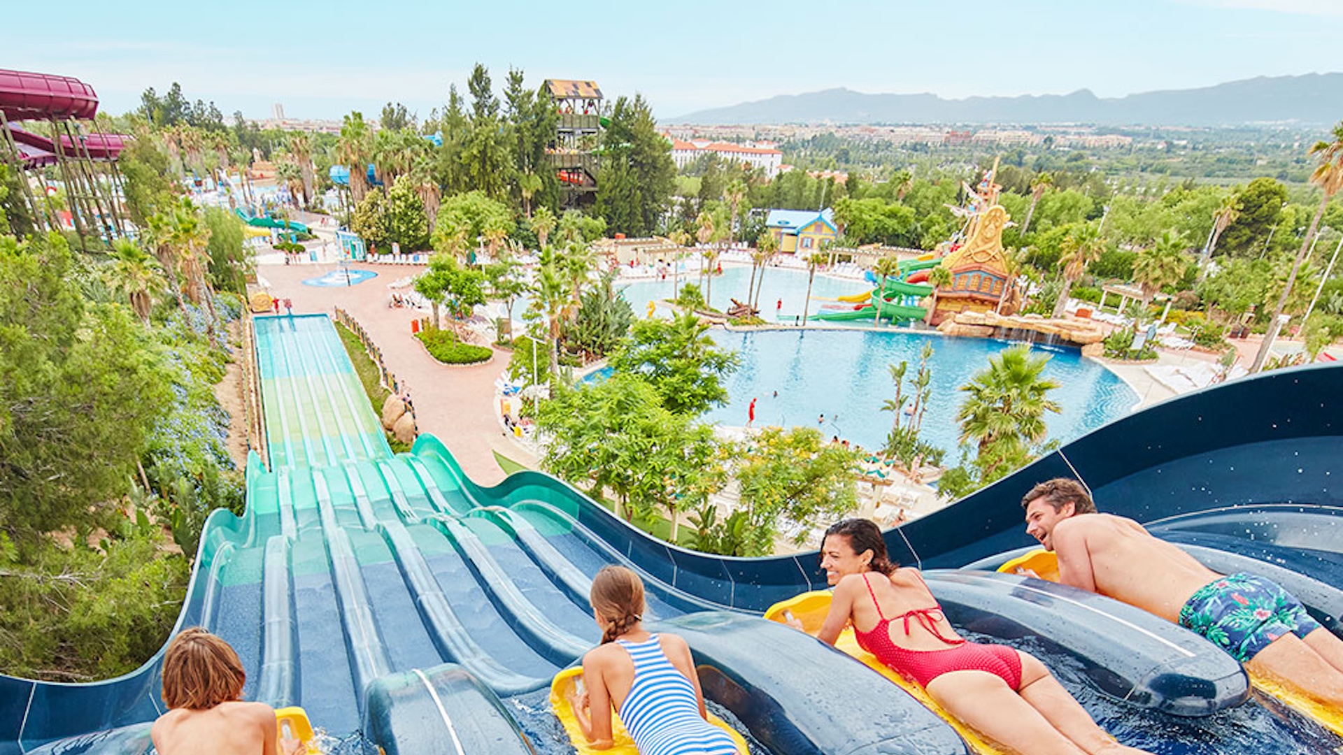 Portaventura - Caribe Aquatic Water Park View from the Rapid Race Racing Slide